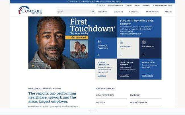 Covenant Health Screenings campaign website design