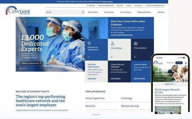 Covenant Health Numbers campaign website design