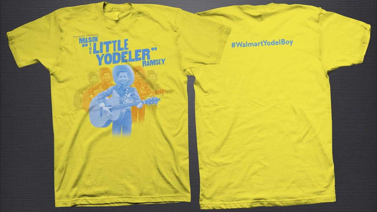 Walmart Yodel Boy event t-shirt, front and back
