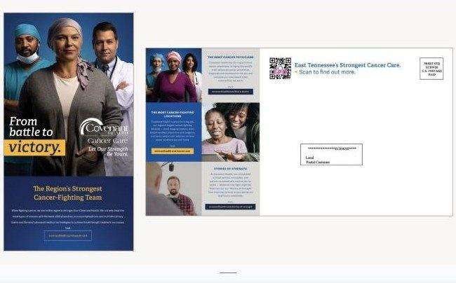 Covenant Health Oncology campaign direct mail piece