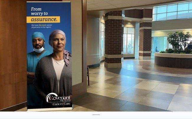 Covenant Health Oncology campaign in-facility banner