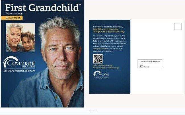 Covenant Health Screenings campaign direct mail piece